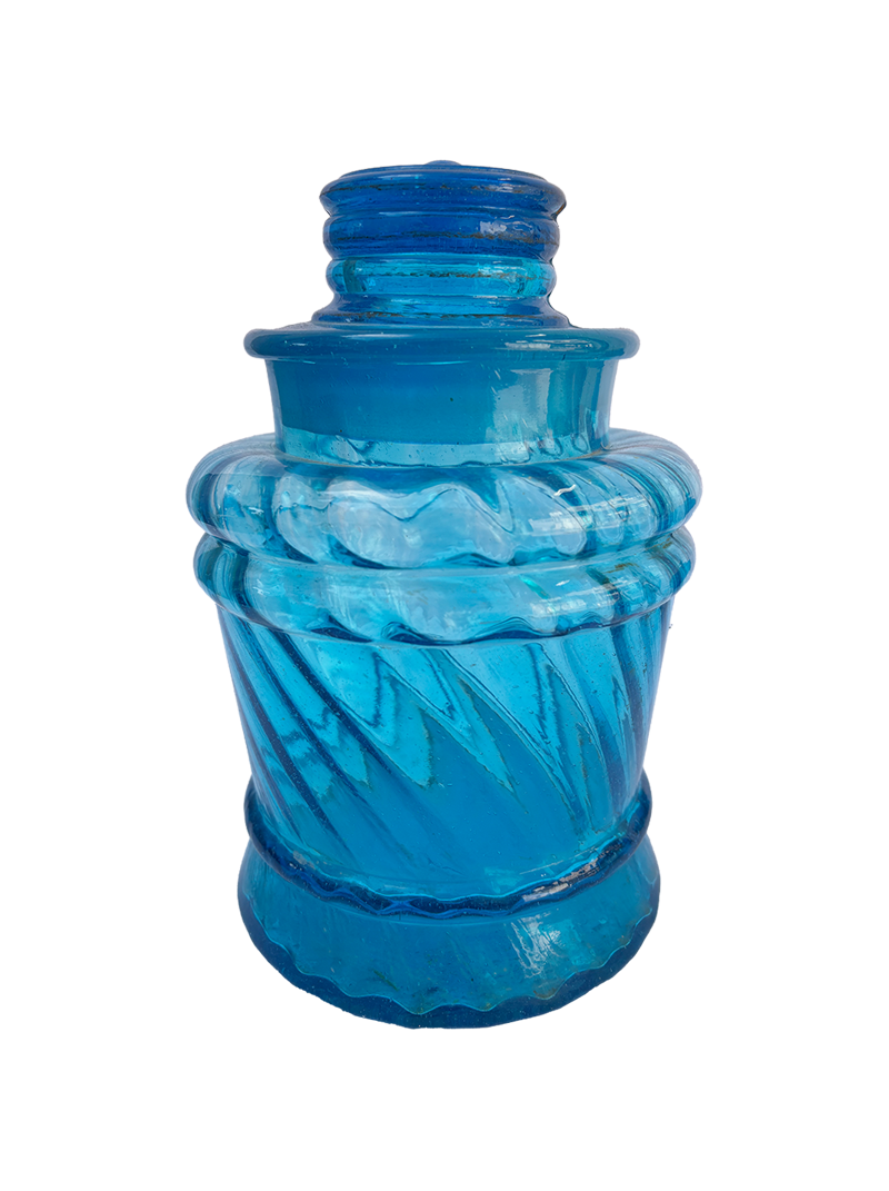 Vintage Blue Glass Jar